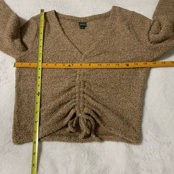Wild Fable Cropped Fuzzy Sweater Brown Juniors Medium - Picture 6 of 6